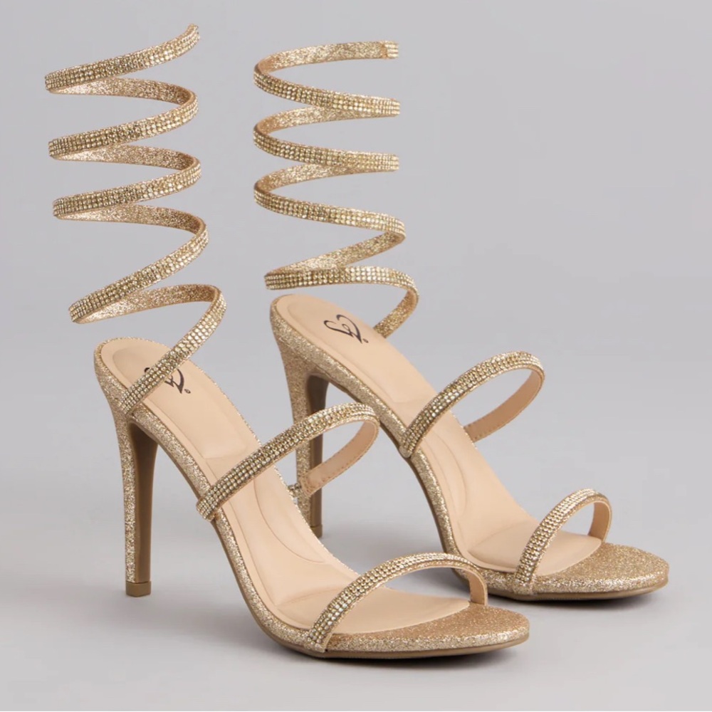 Windsor Gold Spiral Strap Heels